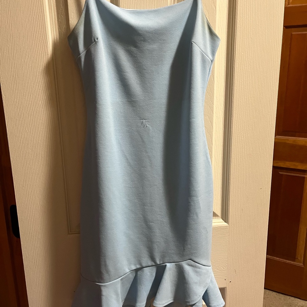 Light Blue Ruffle Hem Dress - Picture 2 of 3